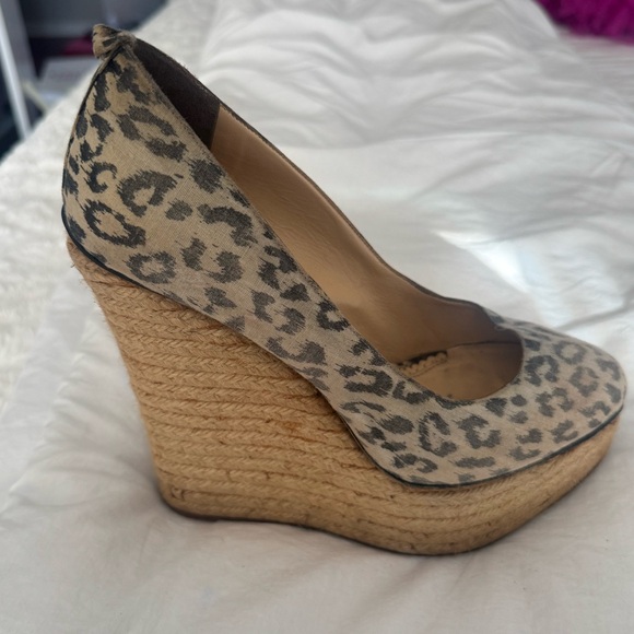 VERY USED CHARLOTTE OLYMPIA AVALON WEDGES. - Picture 3 of 3